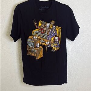 Threadless Black T-Shirt with Horror Graphic- Size small